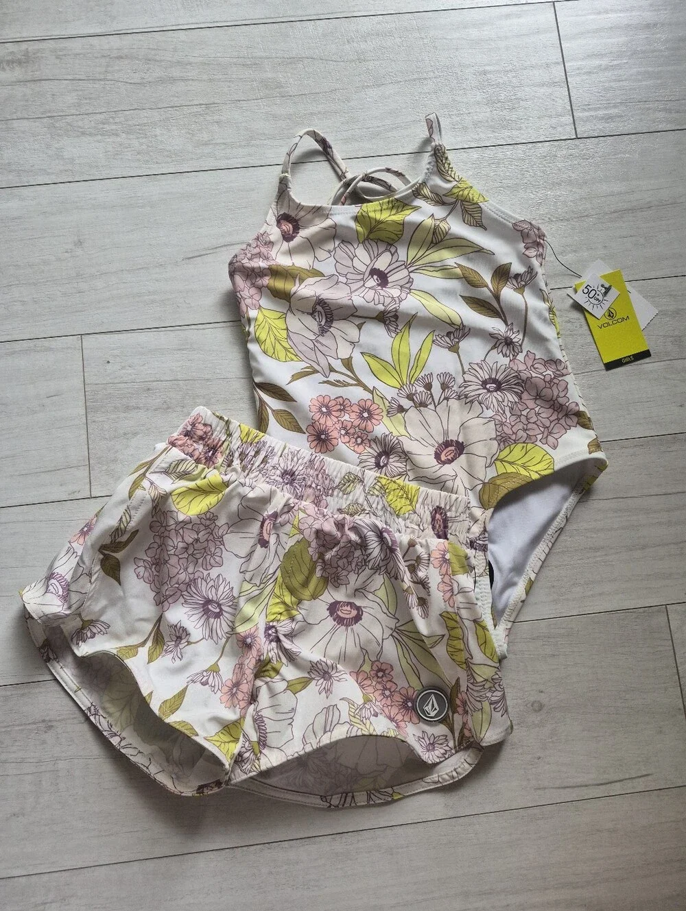 VOLCOM NEW Tropical Garden One Piece Swimsuit & Swim Shorts
